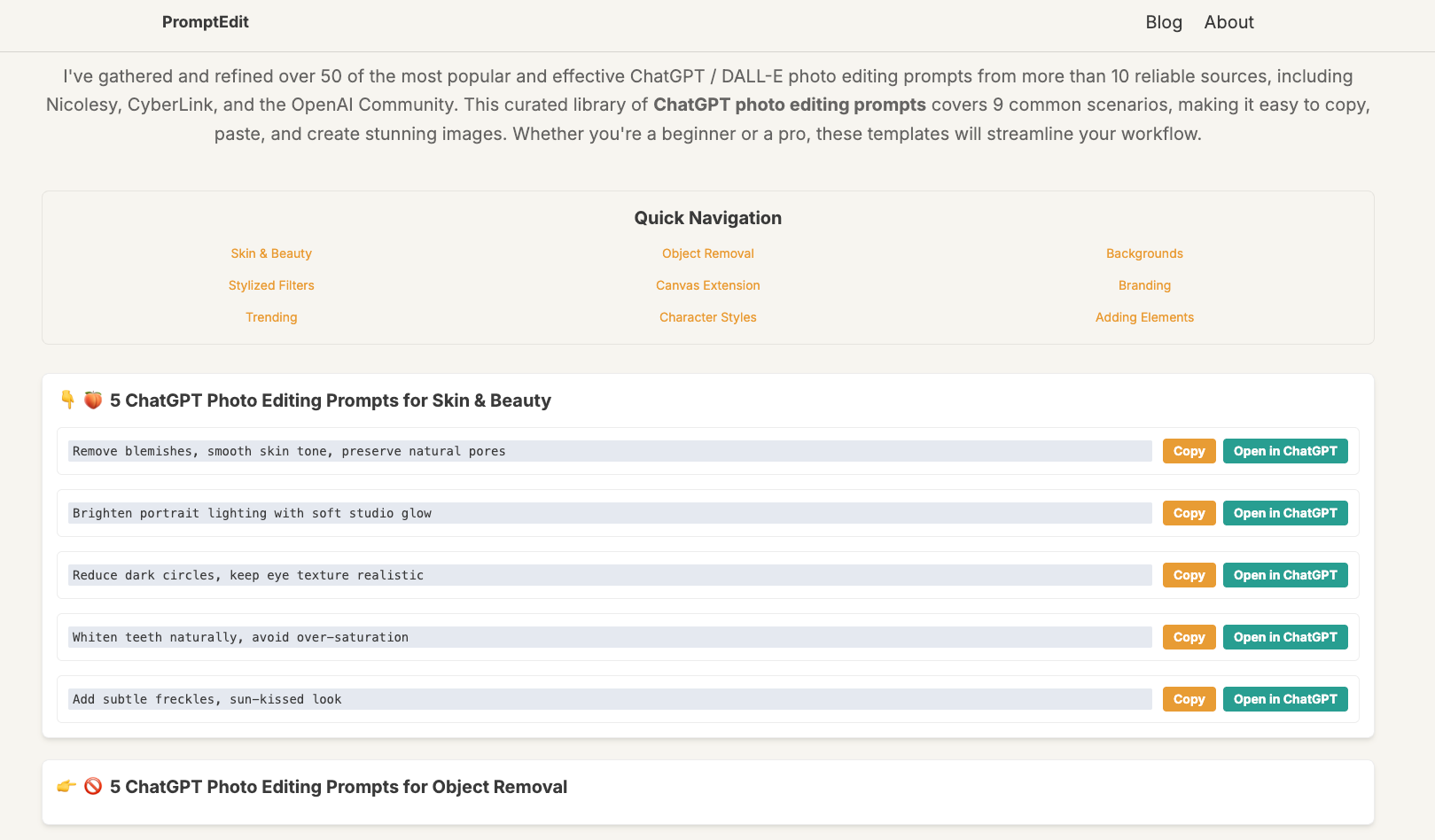 Before and after editing example